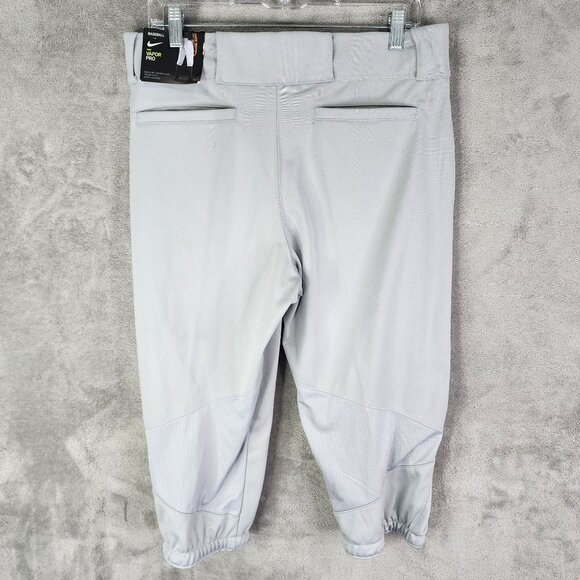 Mens Gray Nike Vapor Pro Baseball Pants 19" Inseam 100% Polyester Size L - Picture 10 of 14